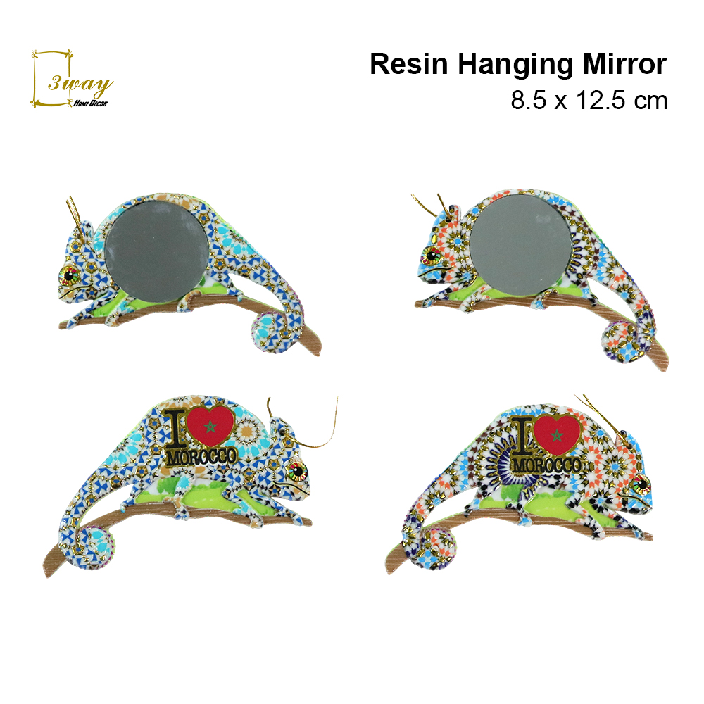 SquareFit Resin Mirror Chameleon Shape 8.5x12.5 cm