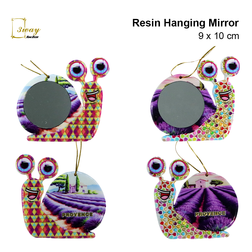 SquareFit Resin Mirror Snail Shape 9x10 cm