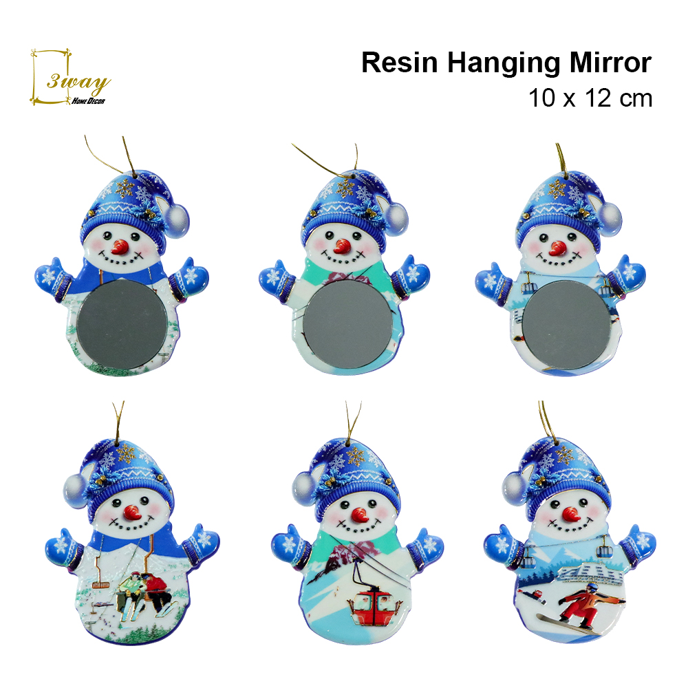 SquareFit Resin Mirror Snowman Shape 10x12 cm