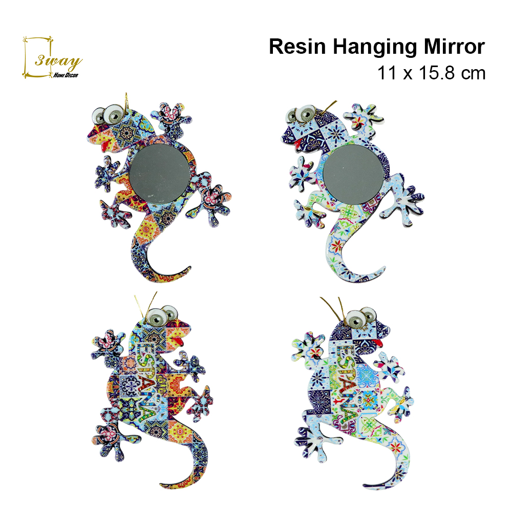 SquareFit Resin Mirror Gecko Shape 11x15.8 cm