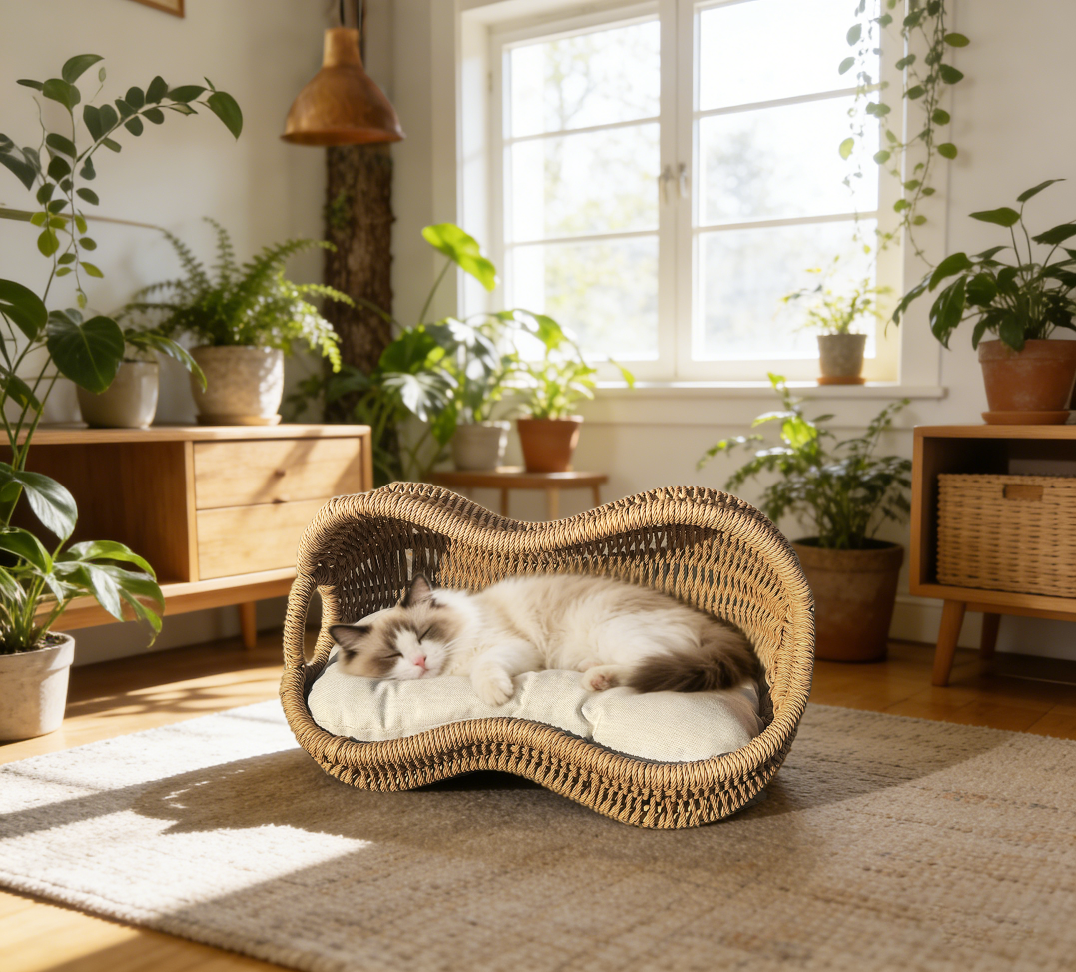 Creatively Designed Wicker Pet Bed