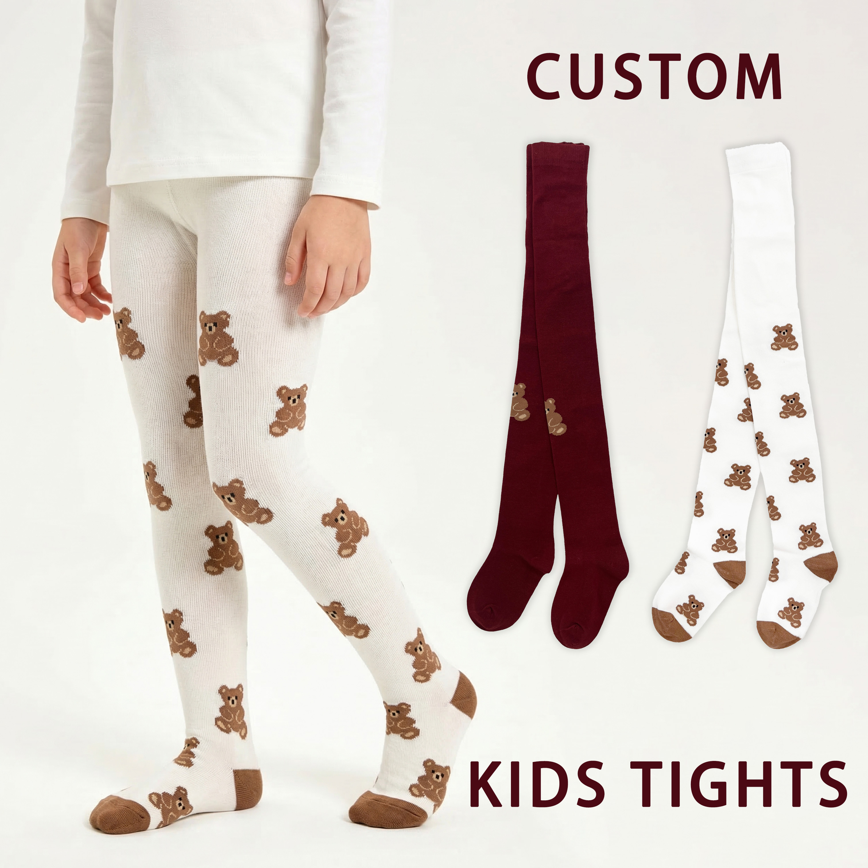 HUAYANG Custom Breathable Kids Tights Anti-Pilling Knitting Cotton for Spring Autumn