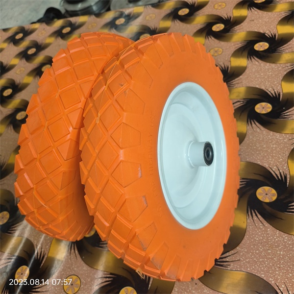 16 inch 4.00-8 PU foam flat free wheel for wheelbarrow hand carts