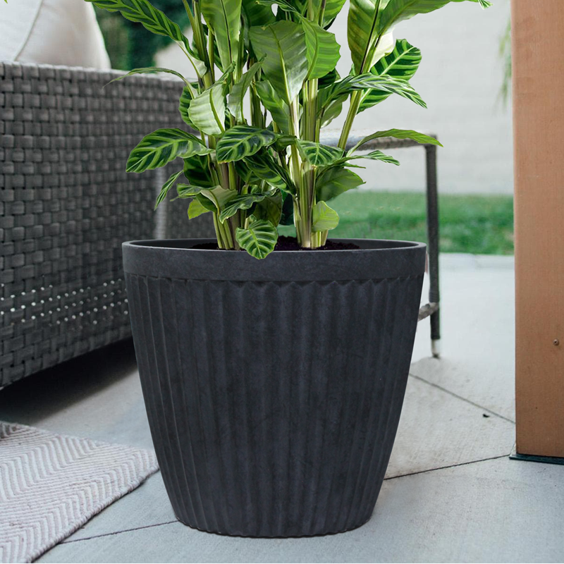 Neptune Round Flower Planter,Garden Planter , Aged Lite Urban Classic Light Weight Planter Pottery Outdoor Planter SL2274