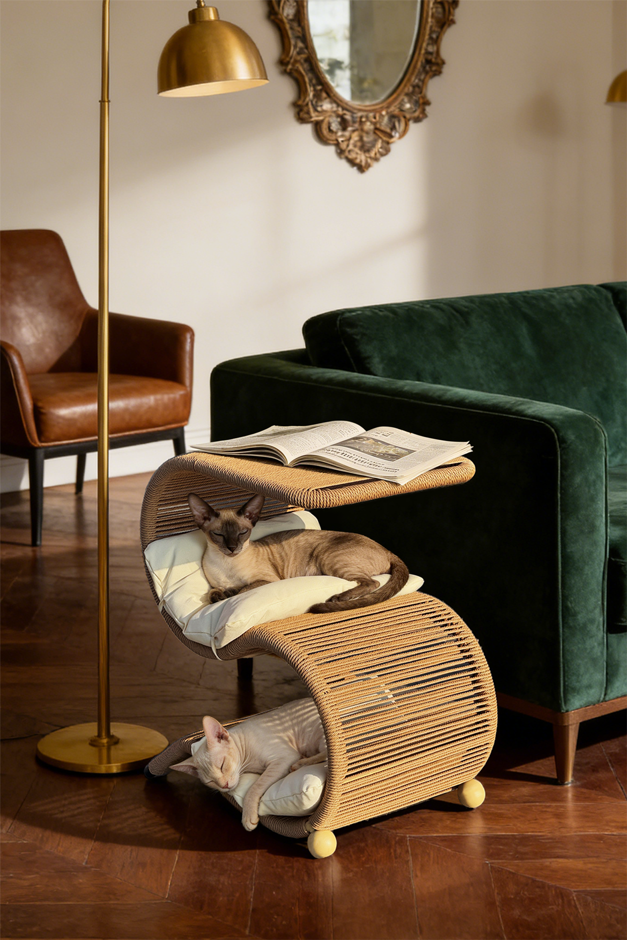 "S" Shape Wicker Pet Bed