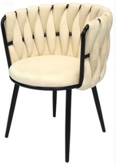 Wholesale Modern Luxury Stylish Golden Frame Dining Chairs Round Accent Chair with Fabric Upholstery