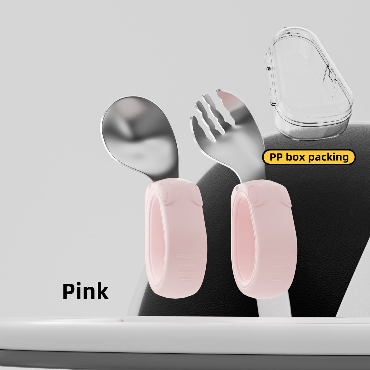 Baby Stainless Steel baby feeding spoon and fork 2pcs pack