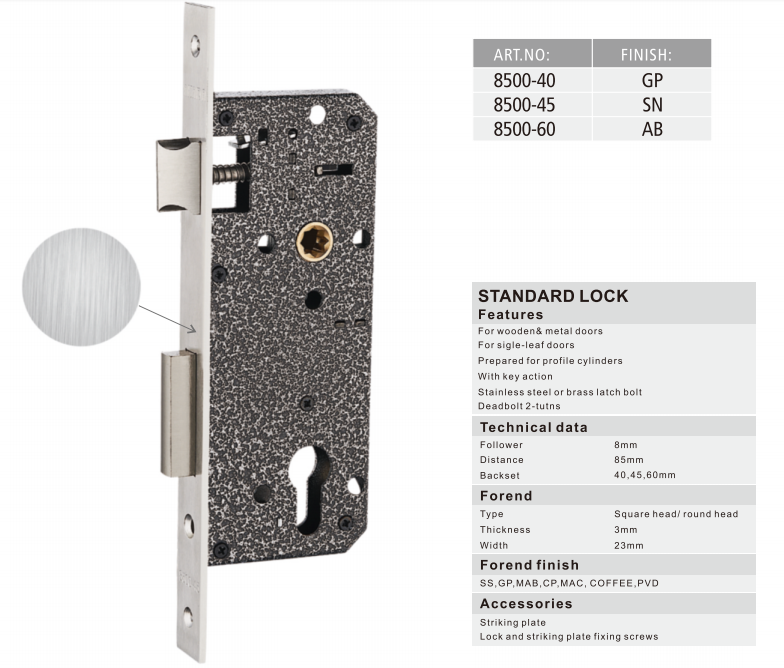 UNIHANDLE HIGH QUALITY Europe LOCKBODY LOCK