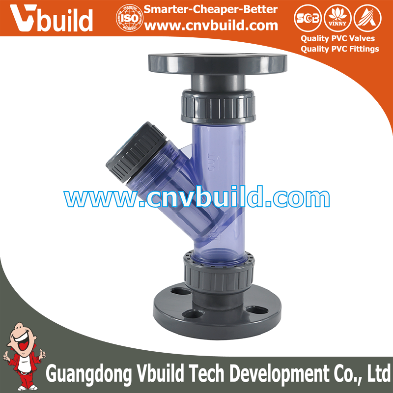 PVC Clear Transparent True Union Y Type Filter Y-Strainer