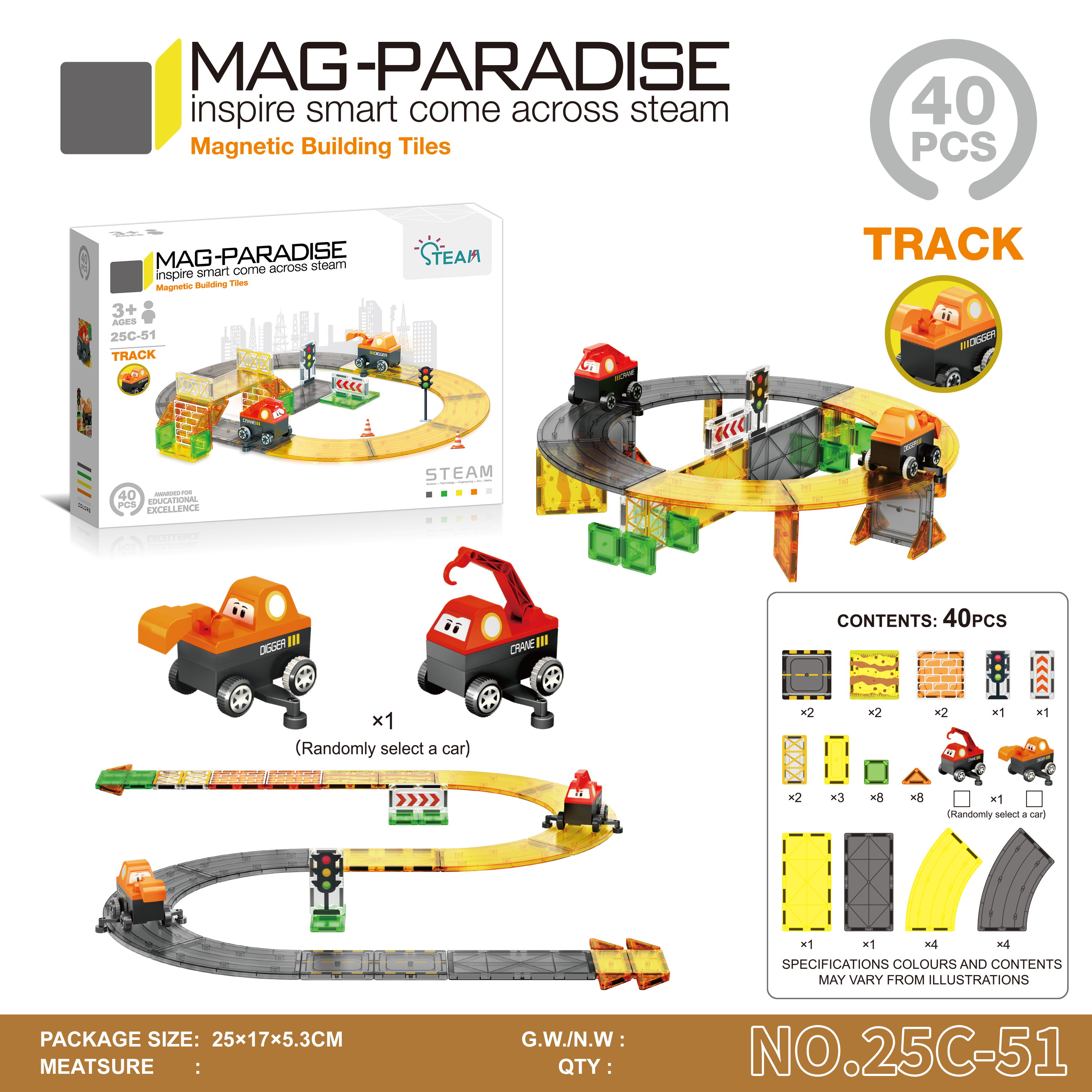 Educational Magnetic Building Tiles Set with Scenes