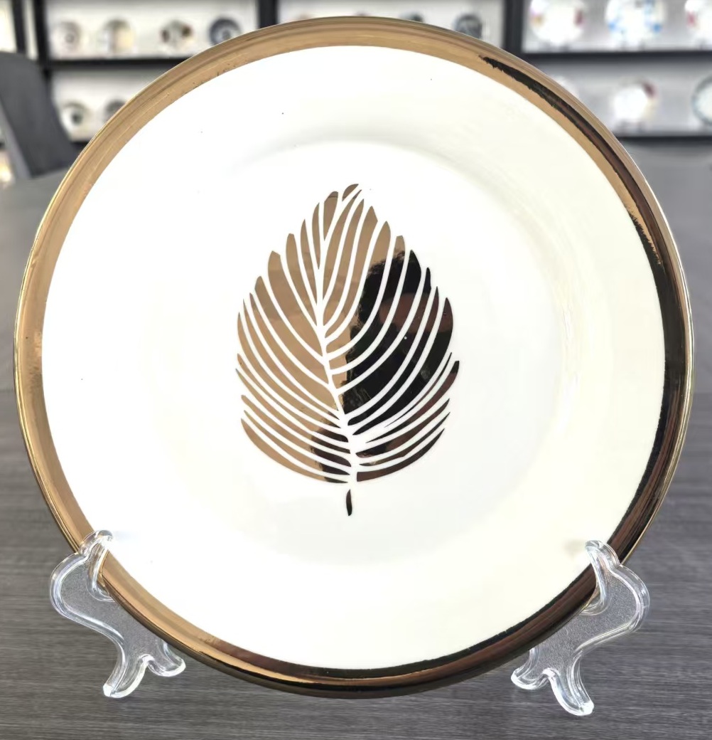 9"golden Flower Plate