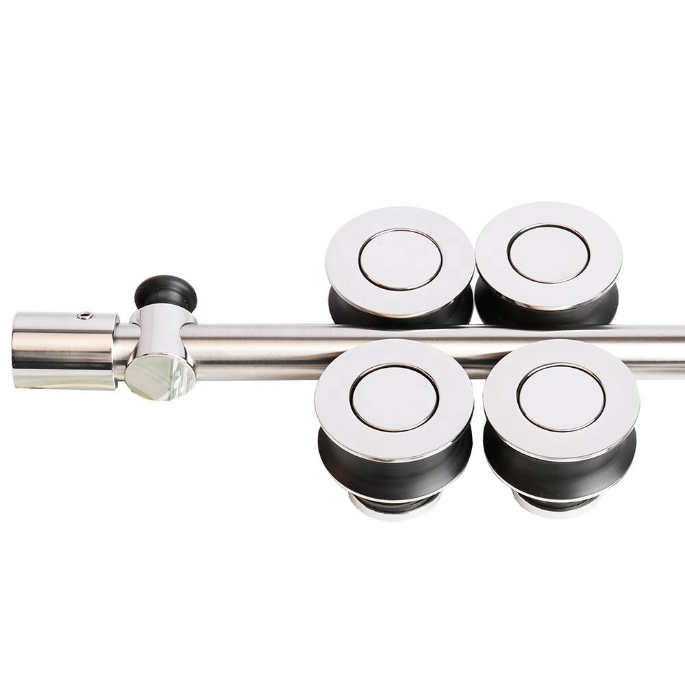 Sliding shower door, tempered frameless shower door, finished stainless steel tempered glass