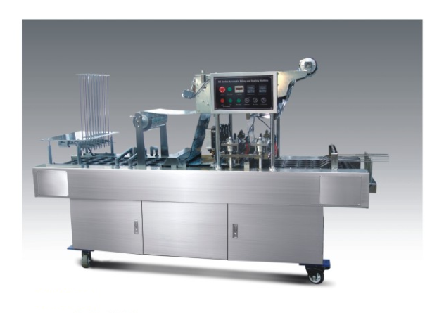 Automatic cup filling and sealing machine
