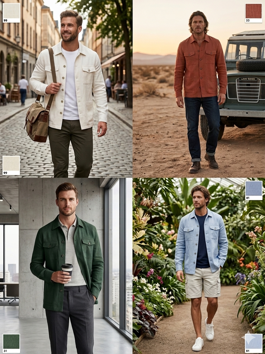 【Customizable Men's Multi-Color Shirt Jacket】Casual Utility Overshirt