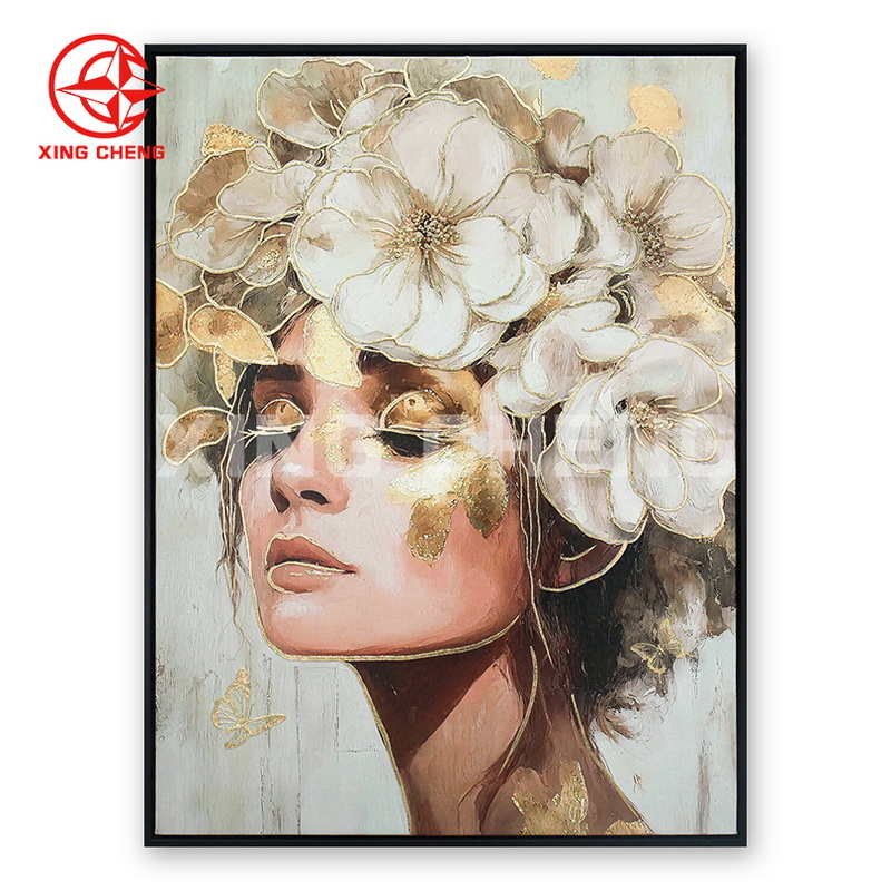 handpainted fashion flower women framed pictrues