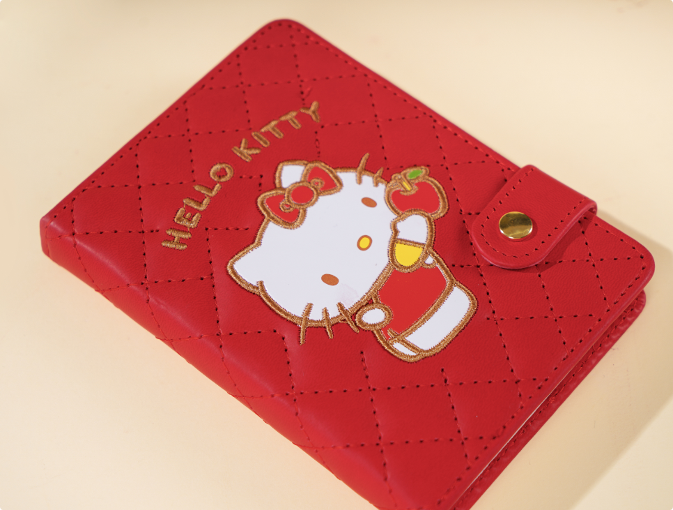 Joytop Notebook with Embroidered Leather Cover and Snap Button