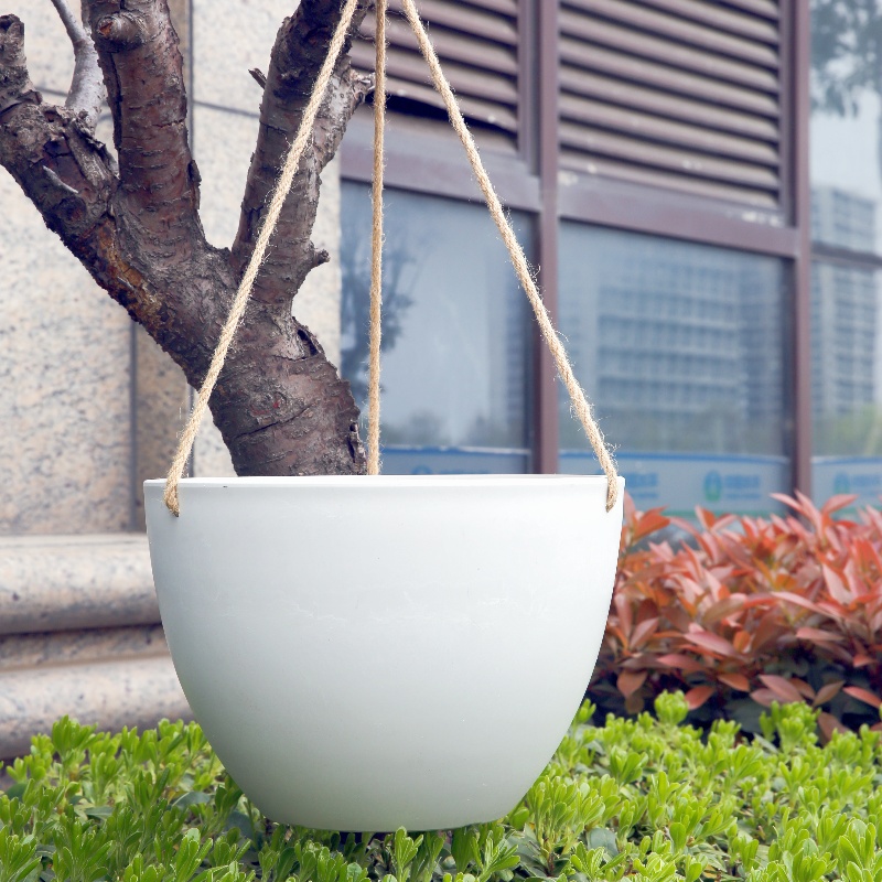 Home Decor Plant Container Round Bowl Plastic Planter Hanging Pot