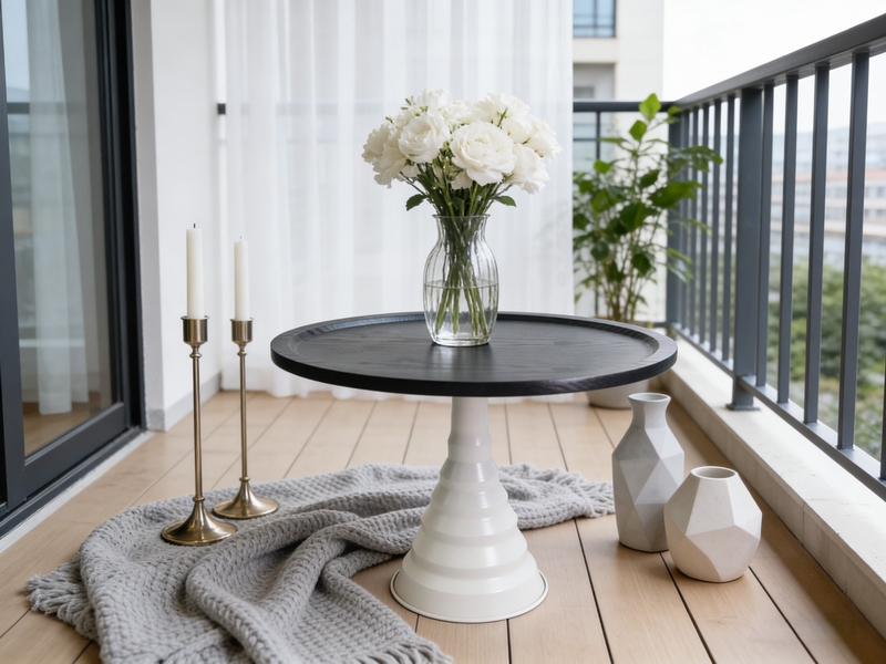 Nordic Style White Drop Pedestal Round Coffee Table, Luxury Glass Top Living Room Side Table