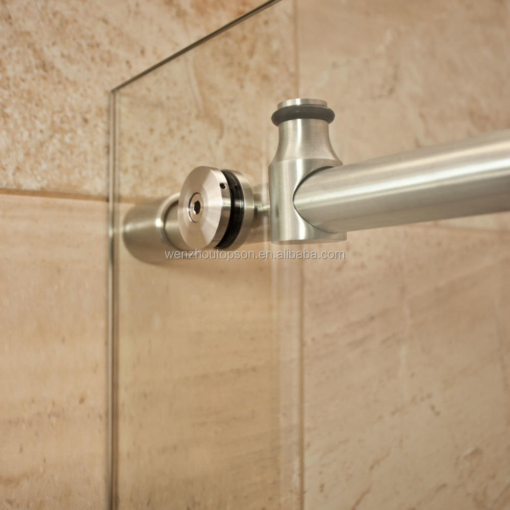 Twin Roller Barn Door Style Frameless Glass Sliding Shower Door