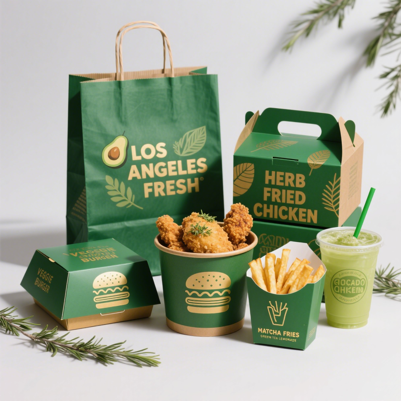 Disposable Takeaway Food Paper Box Burger French Fries Chicken Nuggets Fried Chicken Boxes and Bags