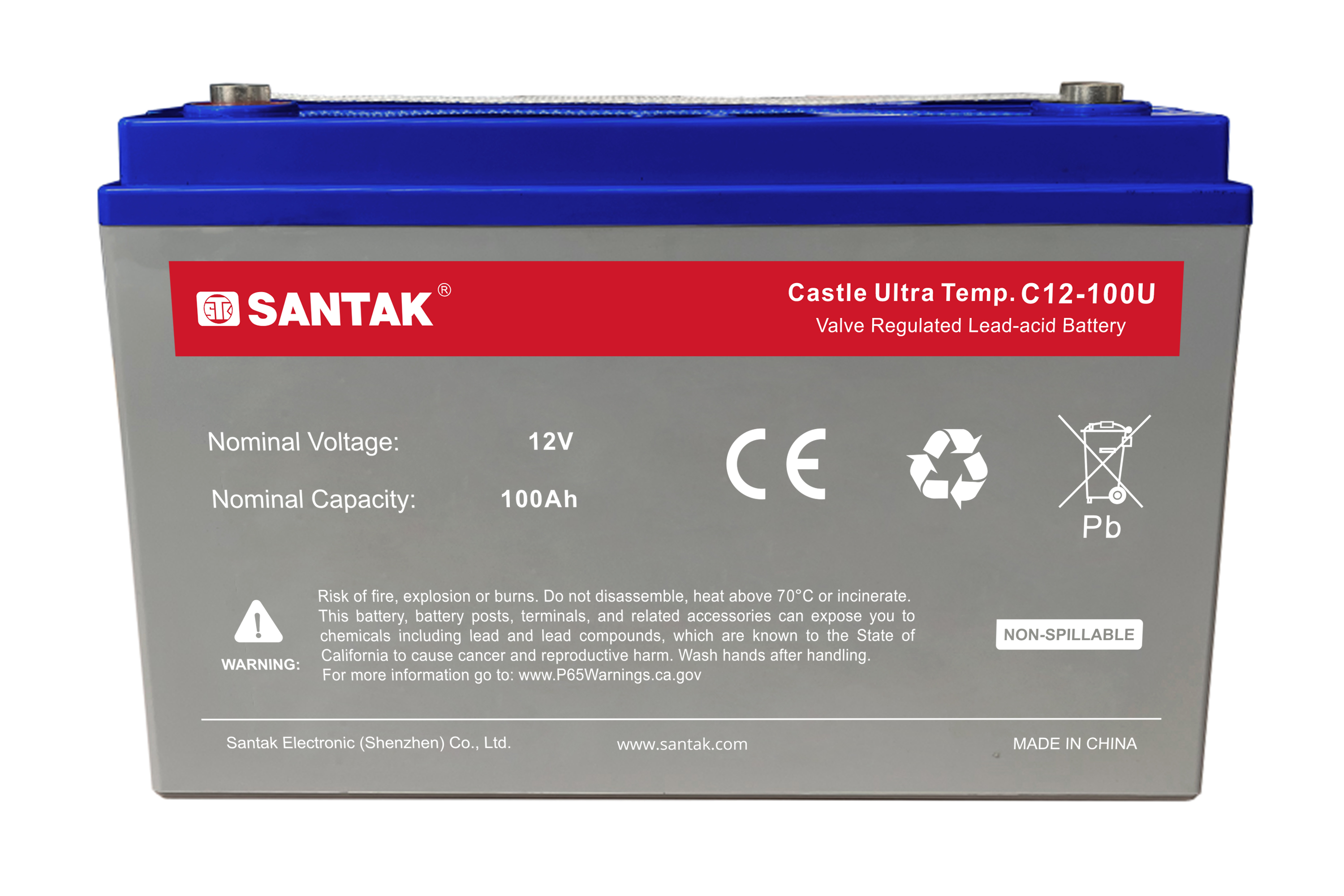 Battery,VRLA battery, UPS Battery 12V 100Ah, Santak Batteries,