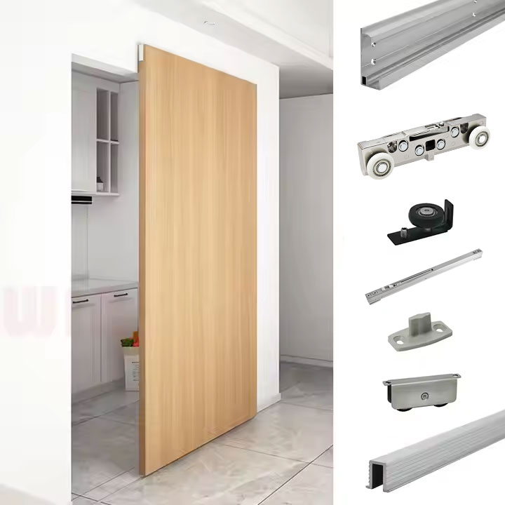 Magic pocket door set for Wood door