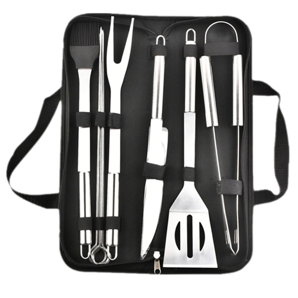 Factory Direct Sales Portable Easy Carry 6PCS BBQ Tools Grill Set Barbecue Camping Accessory