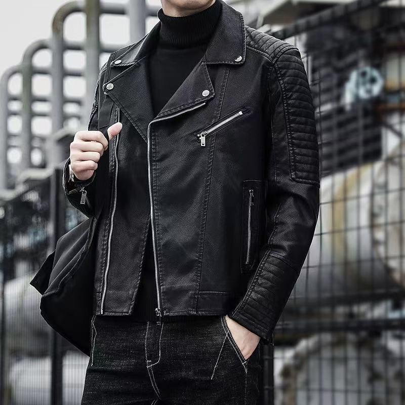 Men's casual leather jacket