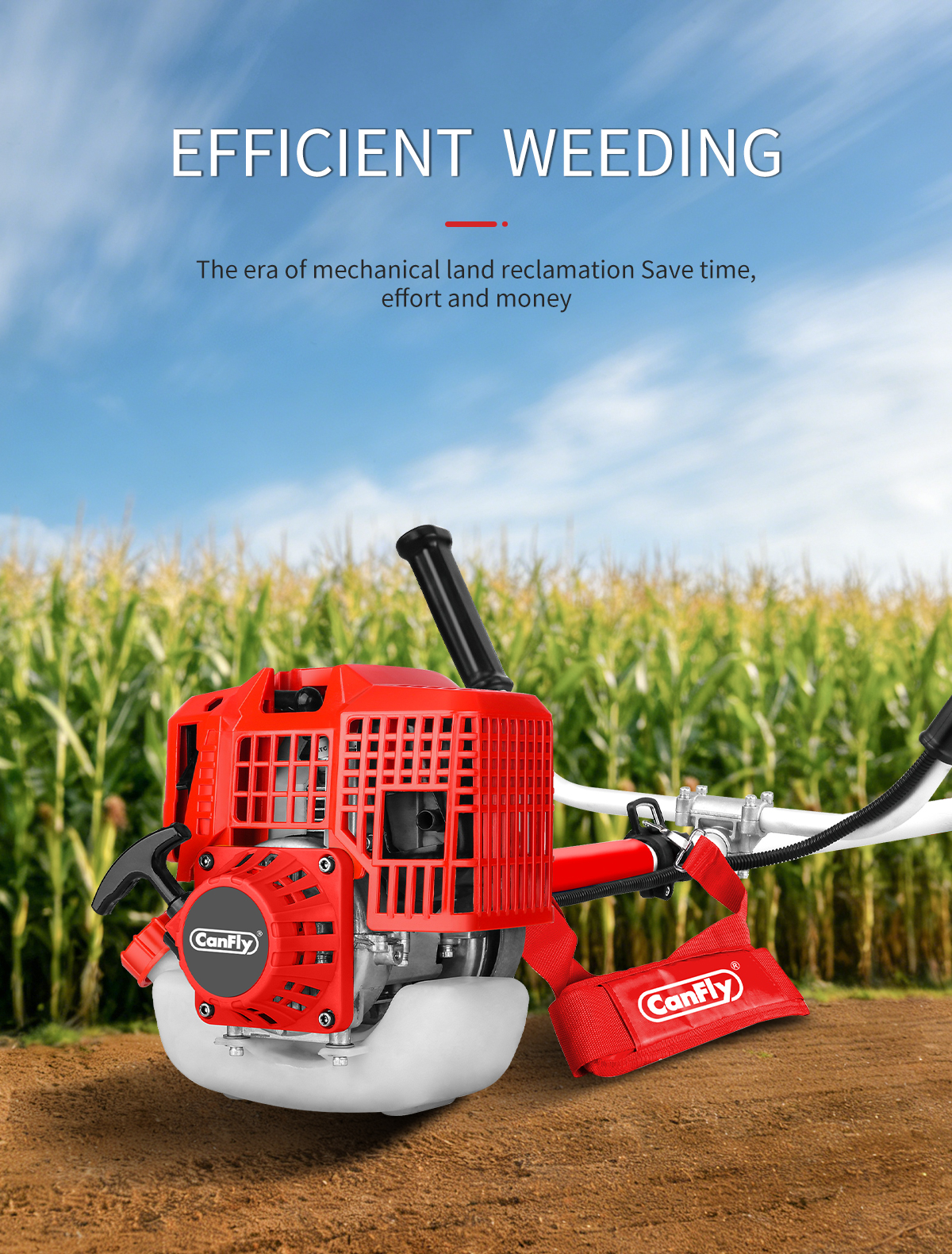 Canfly Four-Stroke Gasoline Brush Cutter Side-Mount Model Air-Cooling 139 Gas Engine For Gardening