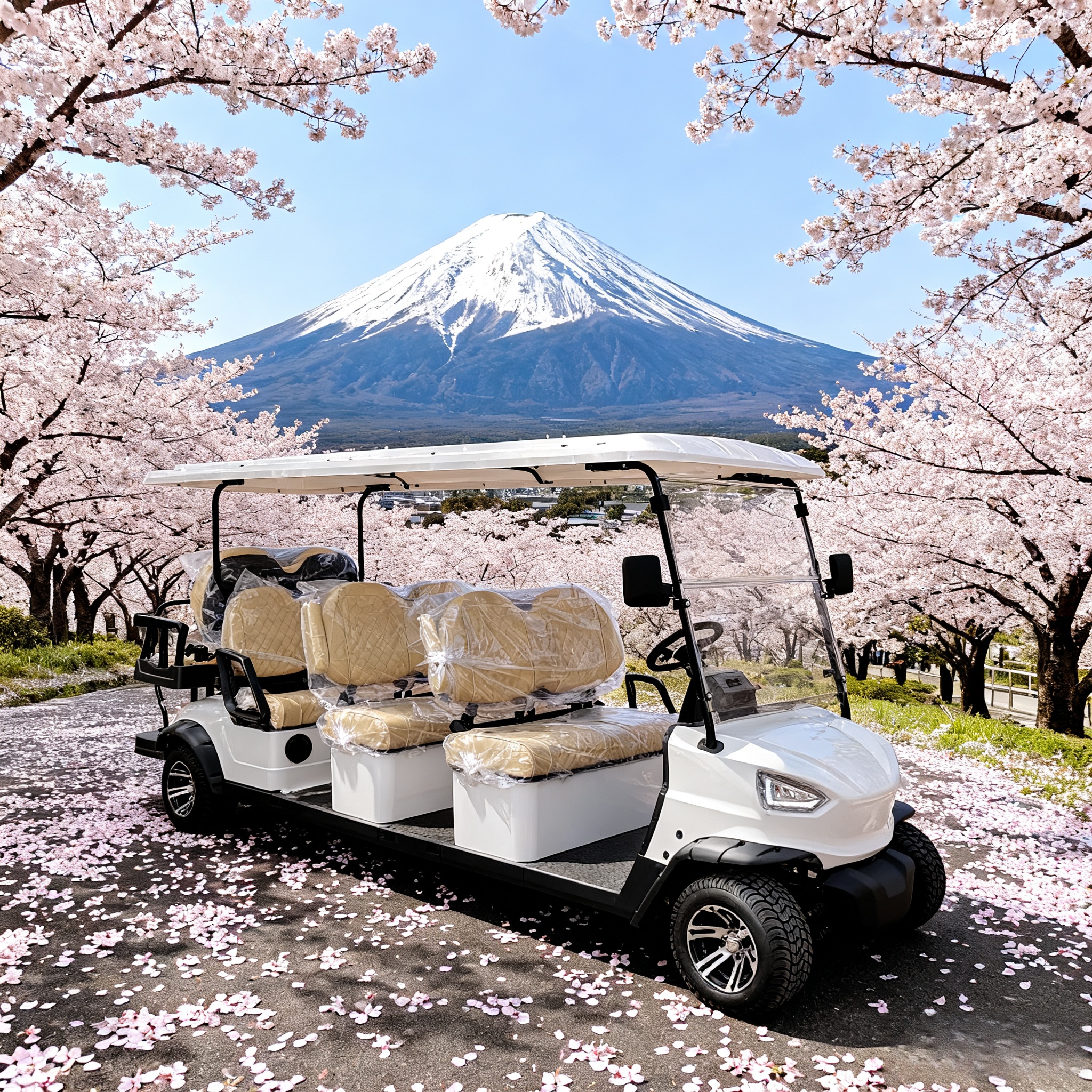 8 Seater Off-Road Electric Golf Cart New Energy Sightseeing Vehicle for Resort/Hotel/Farm