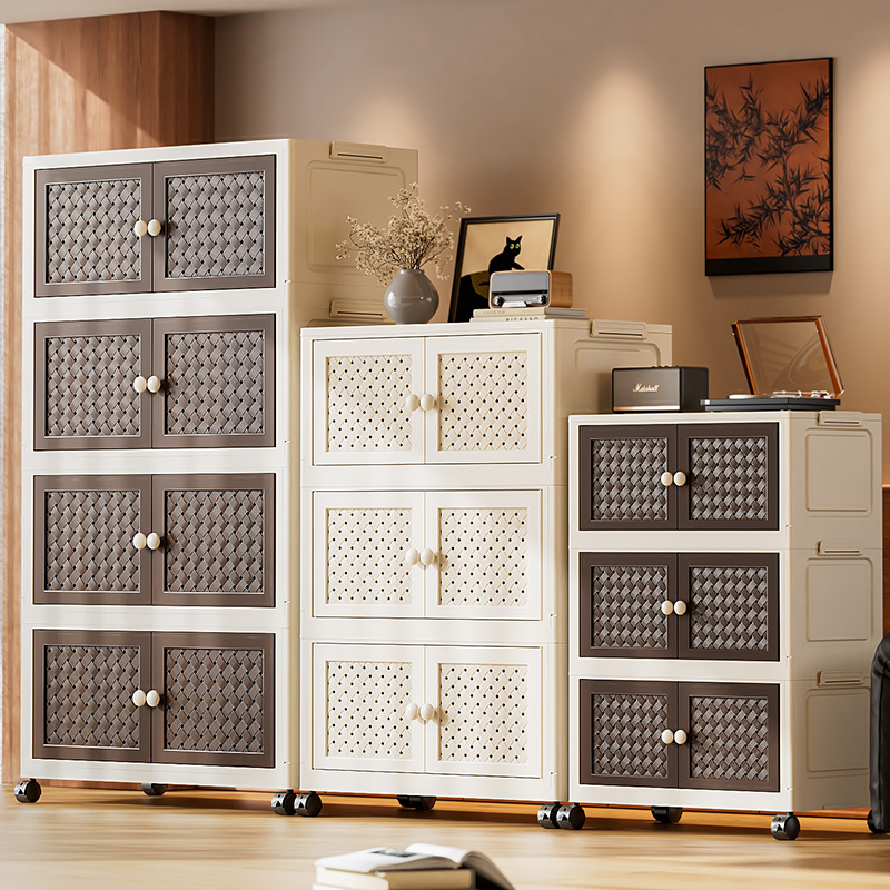 FUYUN Retro Style Folding Design Plastic Storage Cabinet