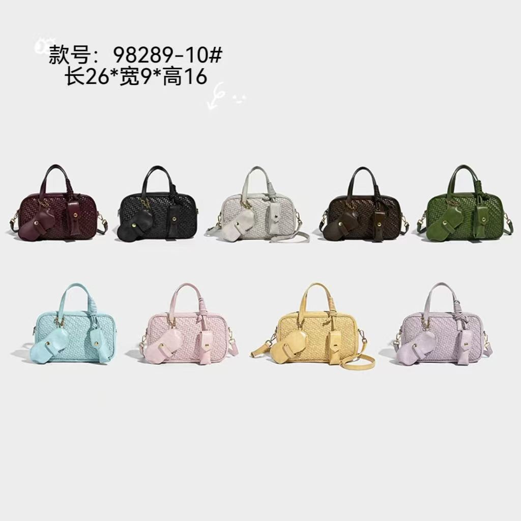 Women's Luxury Boston Bag Casual Tote Woven Bowling Bag Unique Design Waterproof Zipper PU Polyester