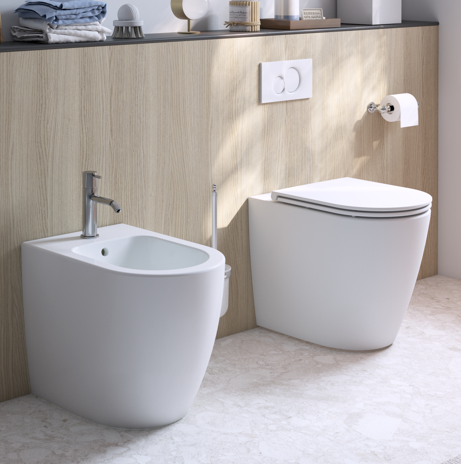 UDiseño Vortex/Tornado Flush Floor-standing BTW Toilet Water-Saving 10622VP