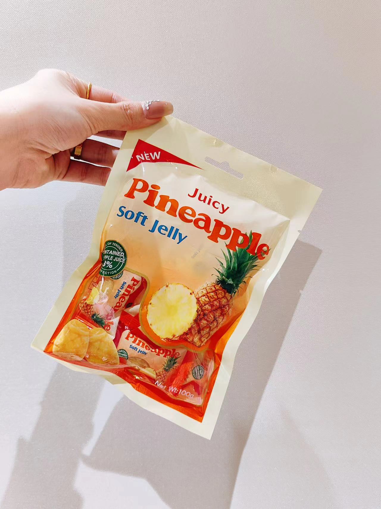 Juice fruit green pineapple soft jelly candy
