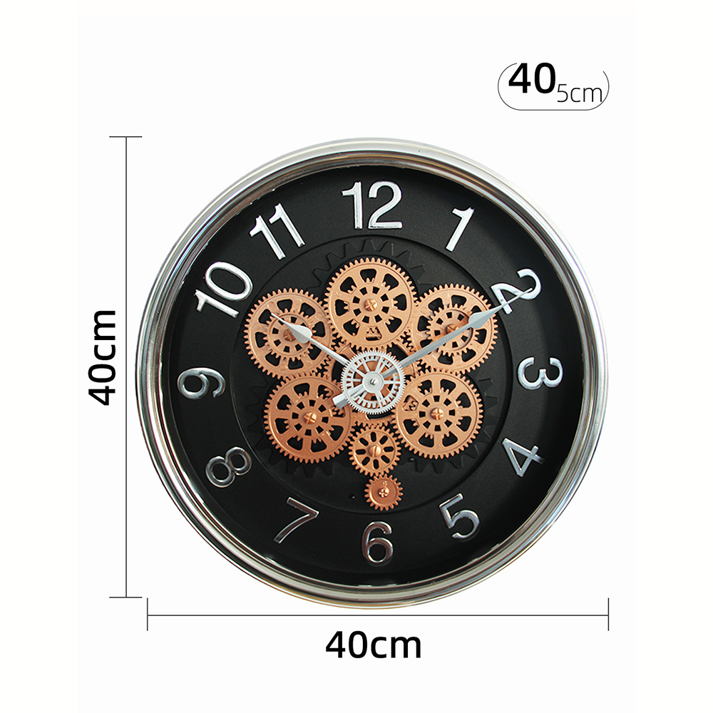 Retro Silent Plastic Gear Wall Clock