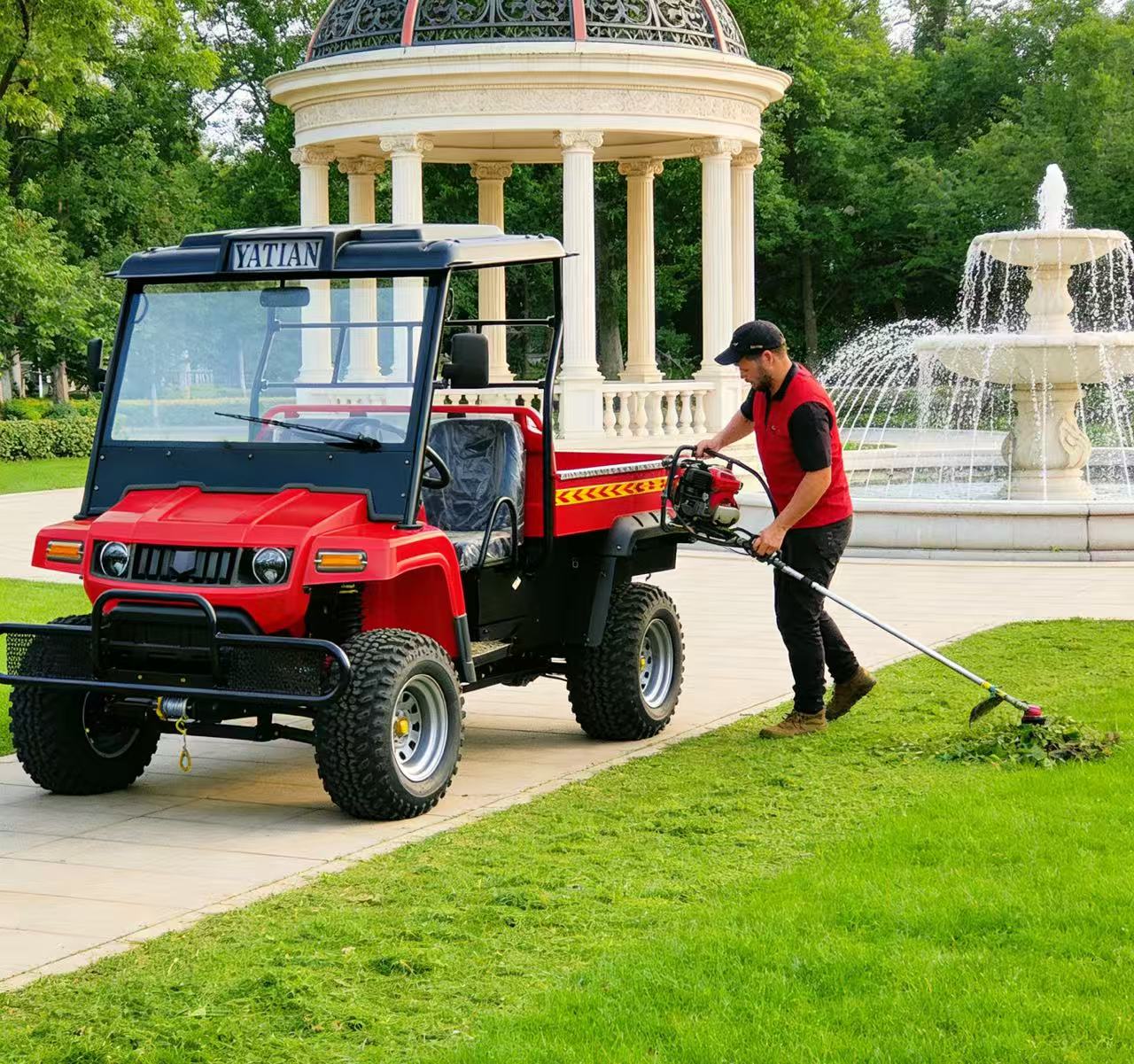 2WD Electric Utility Work Vehicle, Multi-Functional New Energy Work Cart for Farm/Garden/Property