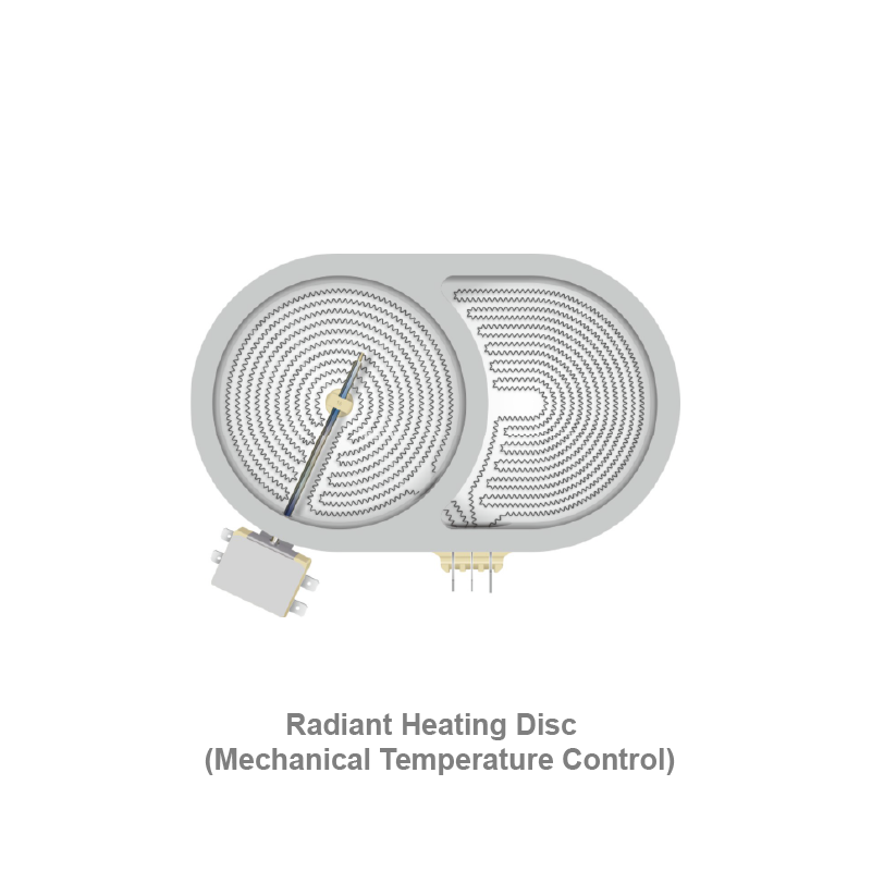 Radiant heating plate (mechanical temperature control)