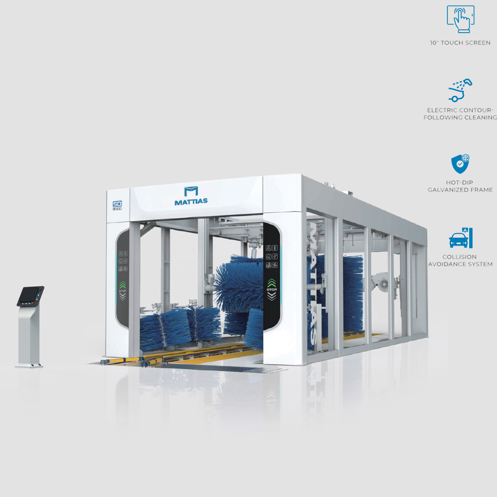 Fully Automatic Rollover Car Wash Machine M-SD0900D 9-Brush Tunnel Car Wash Machine for Cars, SUVs