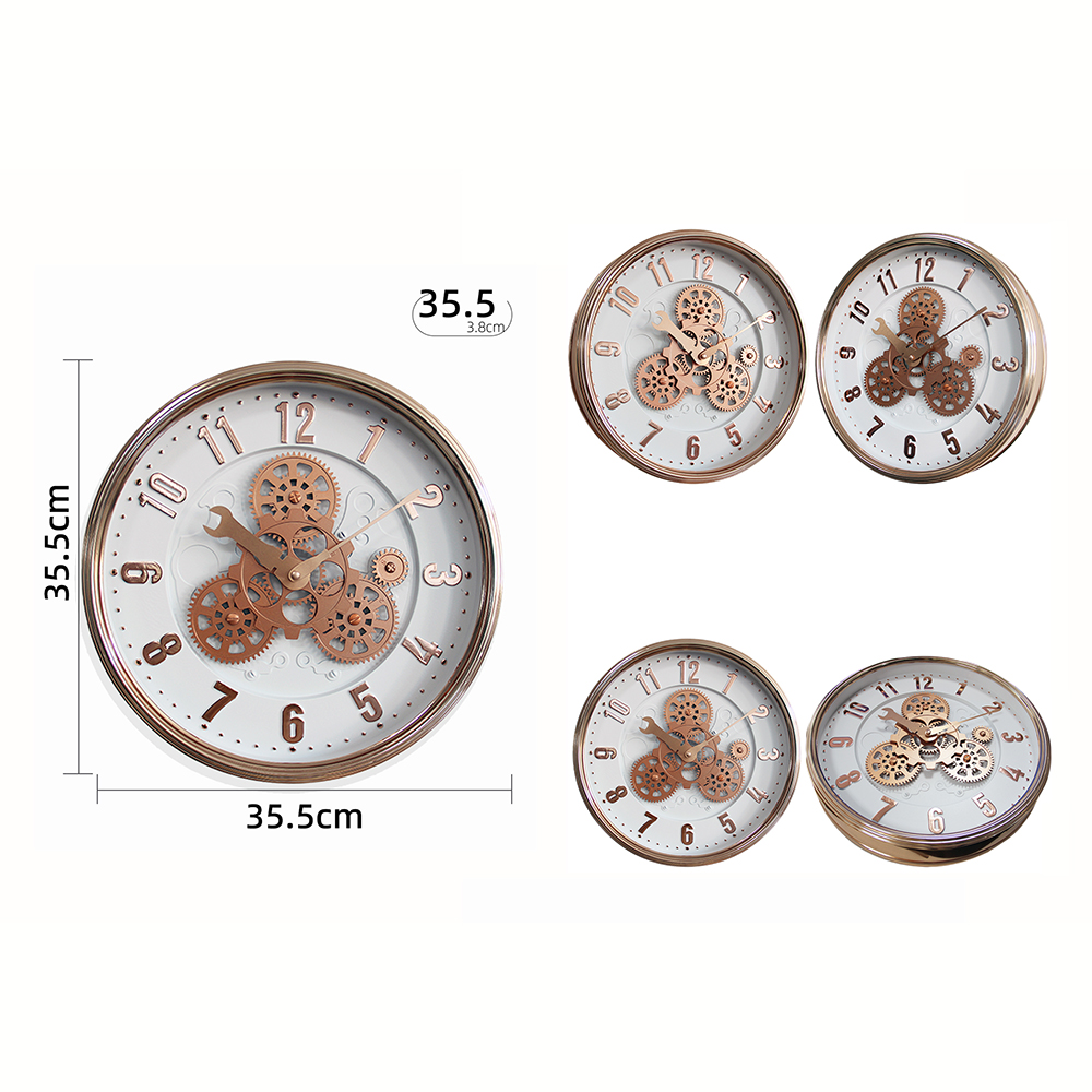 Vintage Industrial Style Gear Wall Clock with Arabic Numeral