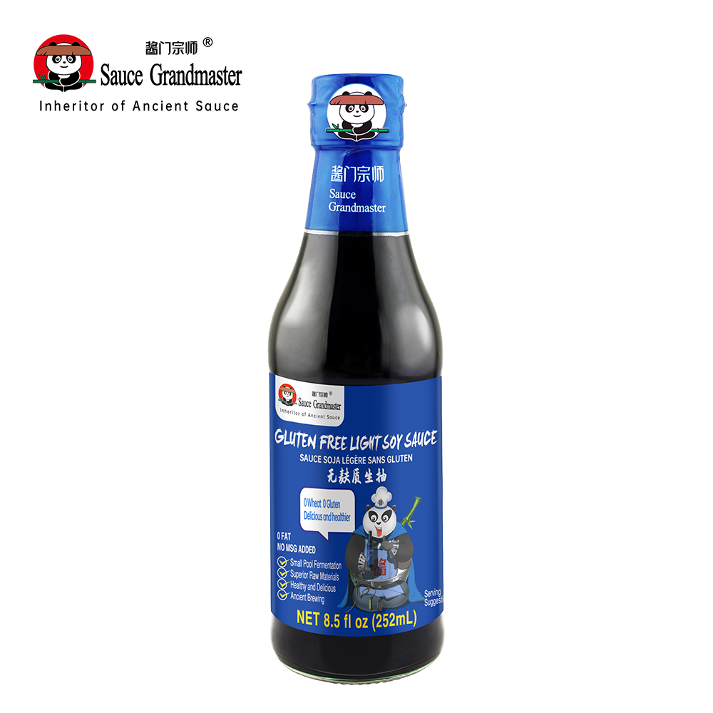 Sauce Grandmaster Gluten Free Light Soy Sauce, BRC/HALAL Naturally Brewed Healthy Seasoning, OEM/ODM