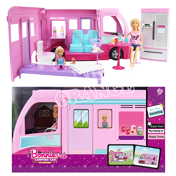 Fashion camping car with dolls and accessories