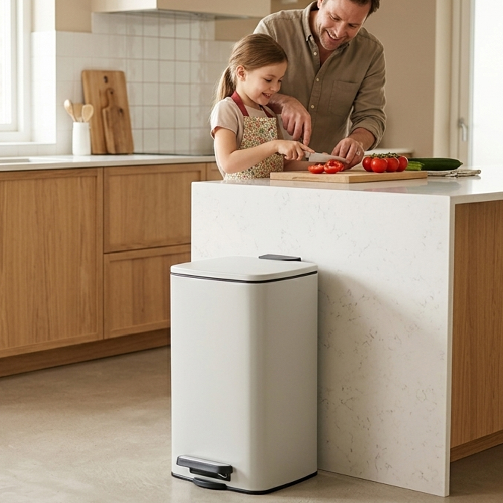 Hot new square metal household kitchen trash can SW6976