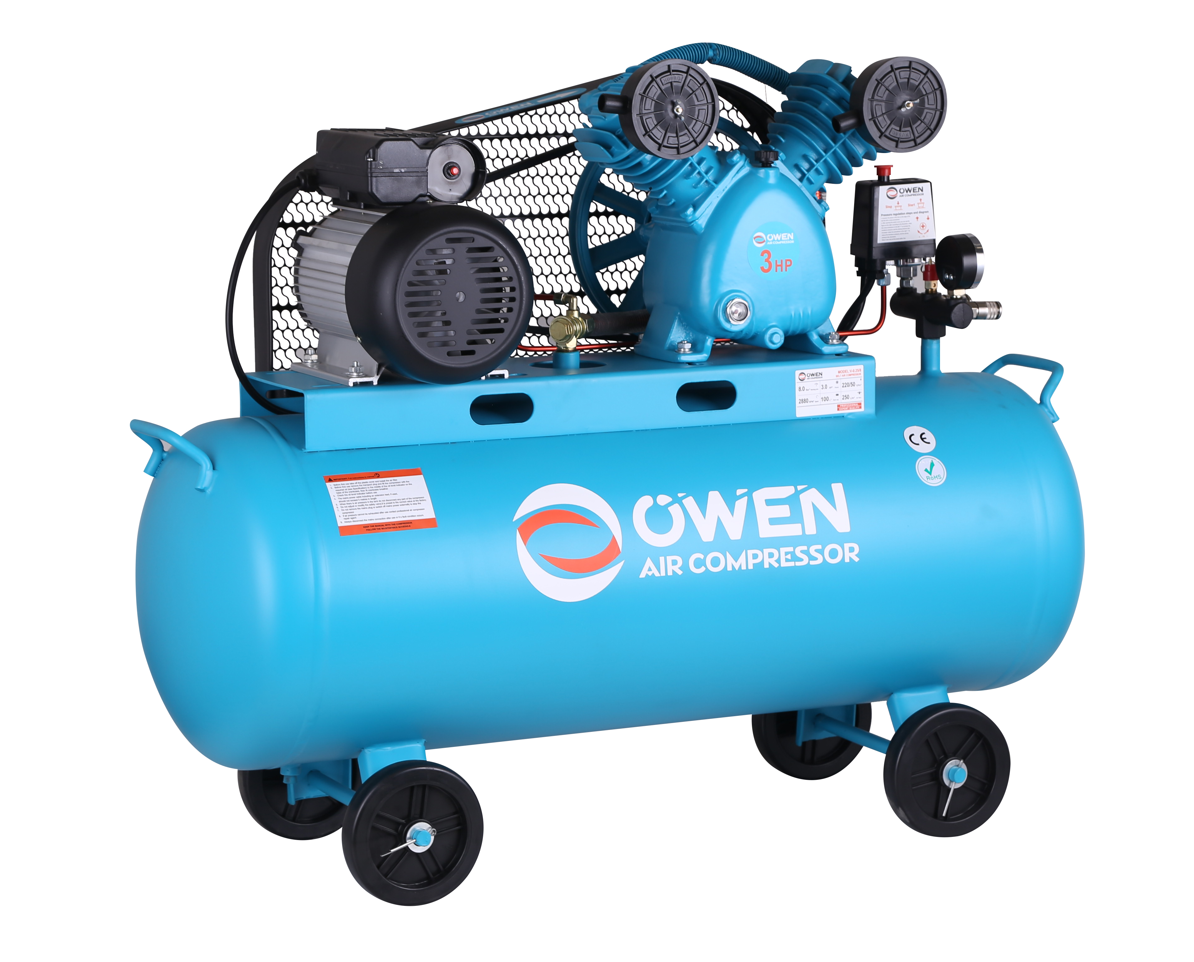 Owen Belt Air Compressor Piston Type Oil Single Or Three Phase Customized High Speed Air Compressor