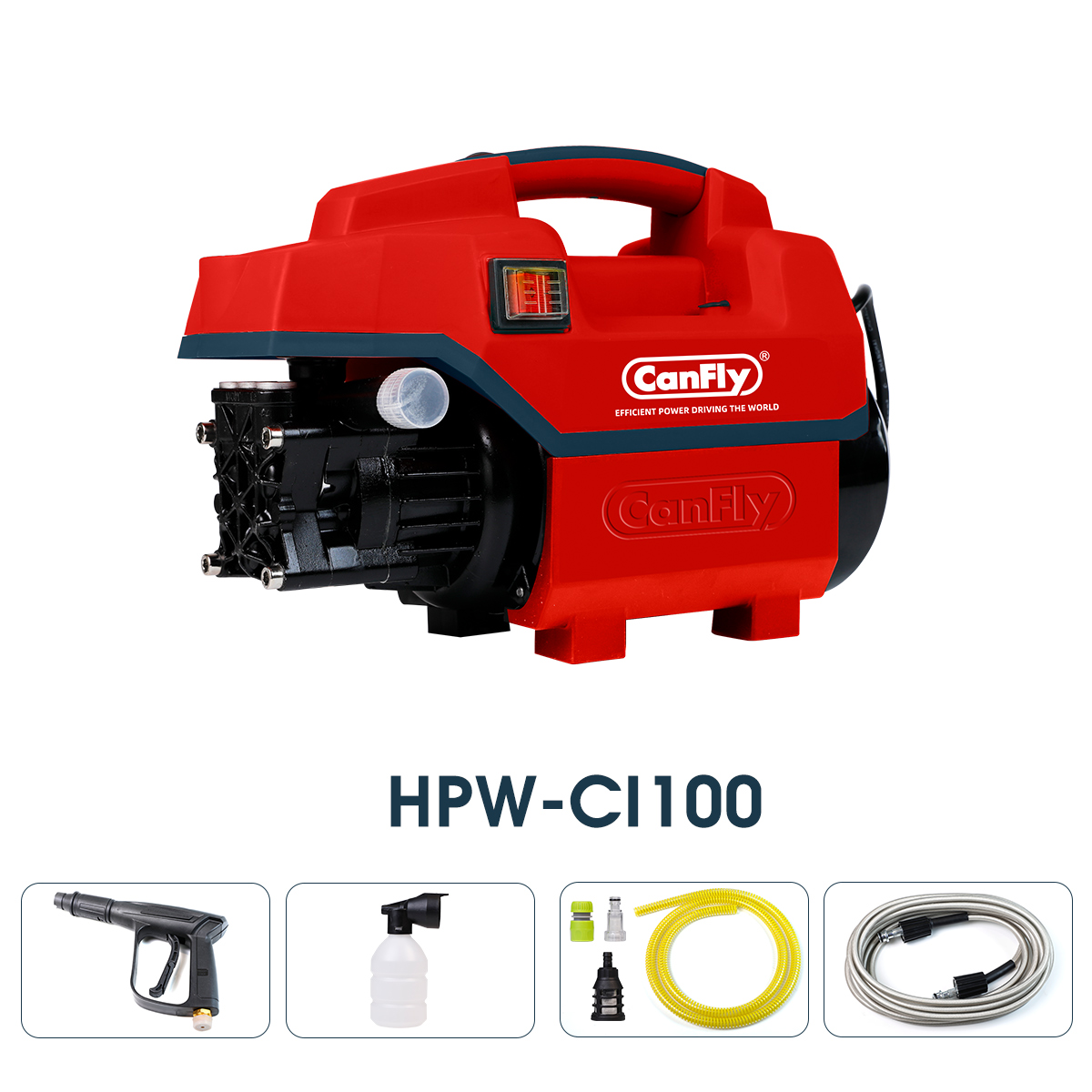 CANFLY HPW-CI100 1800W High Pressure Cleaner with 100BAR & 6.3L/min for Car/House Cleaning