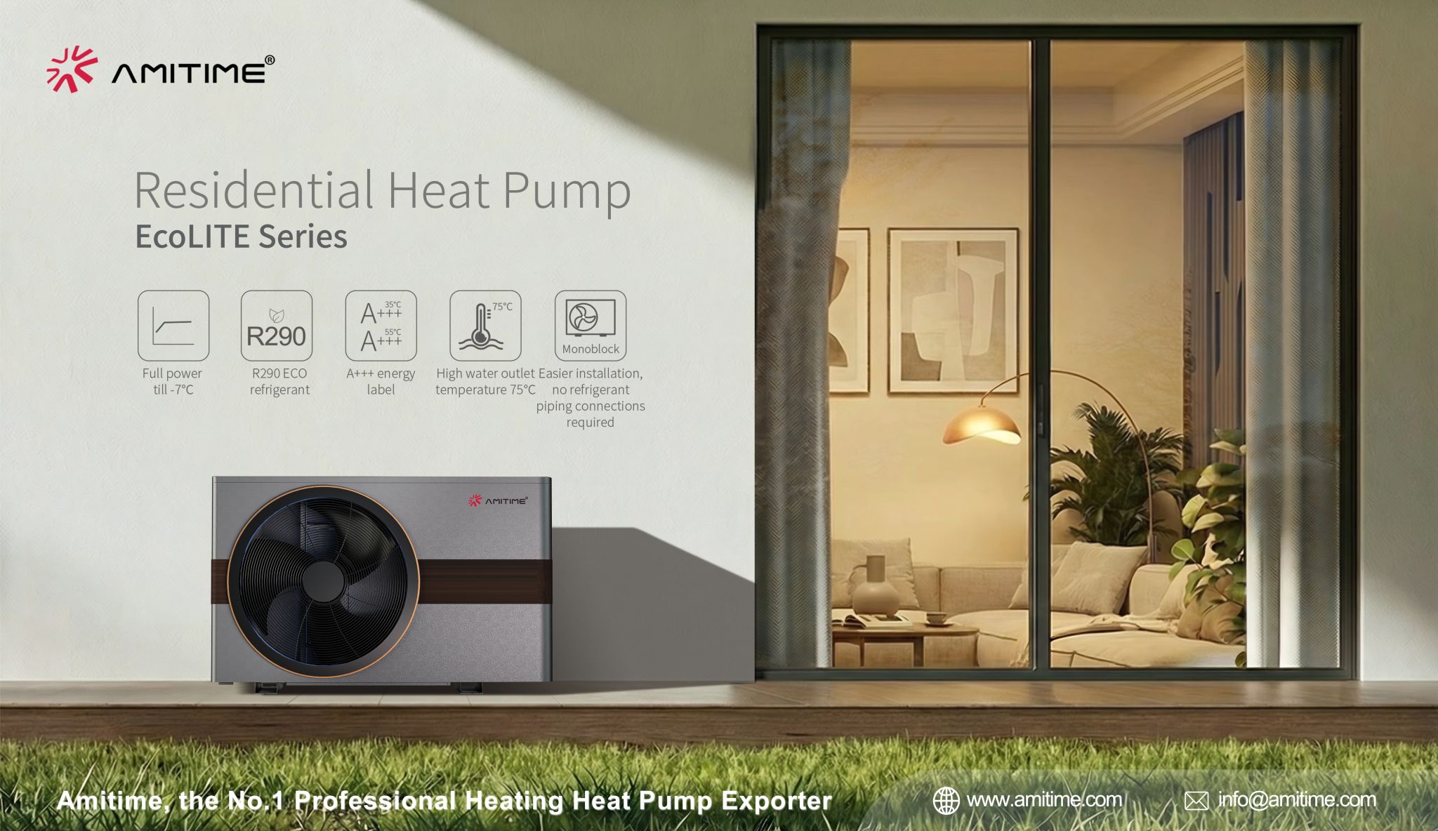 AMITIME R290 EcoLITE residential heat pump