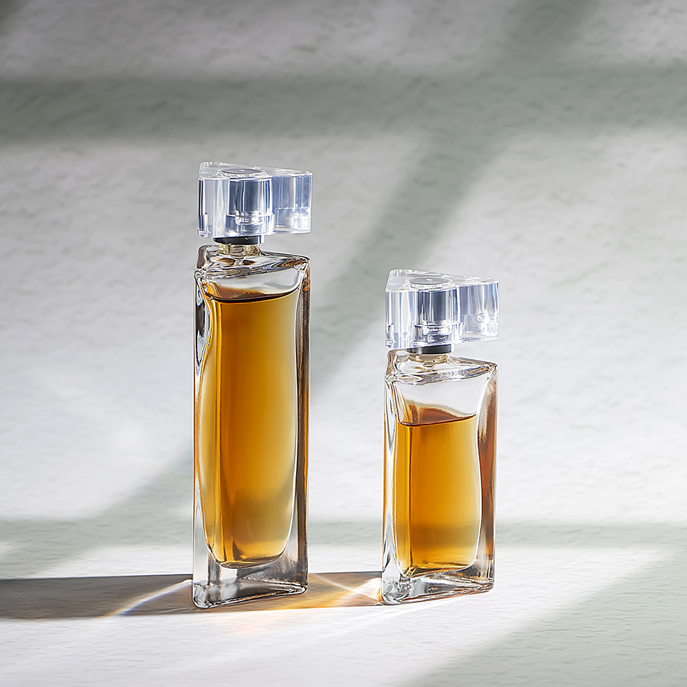 Cylindrical transparent perfume bottle, 30ml, 45ml