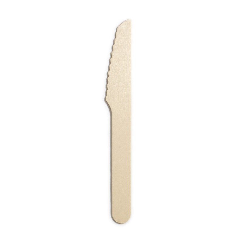Disposable Birch Wood Fruit & Cake Knife — 140 mm, Biodegradable