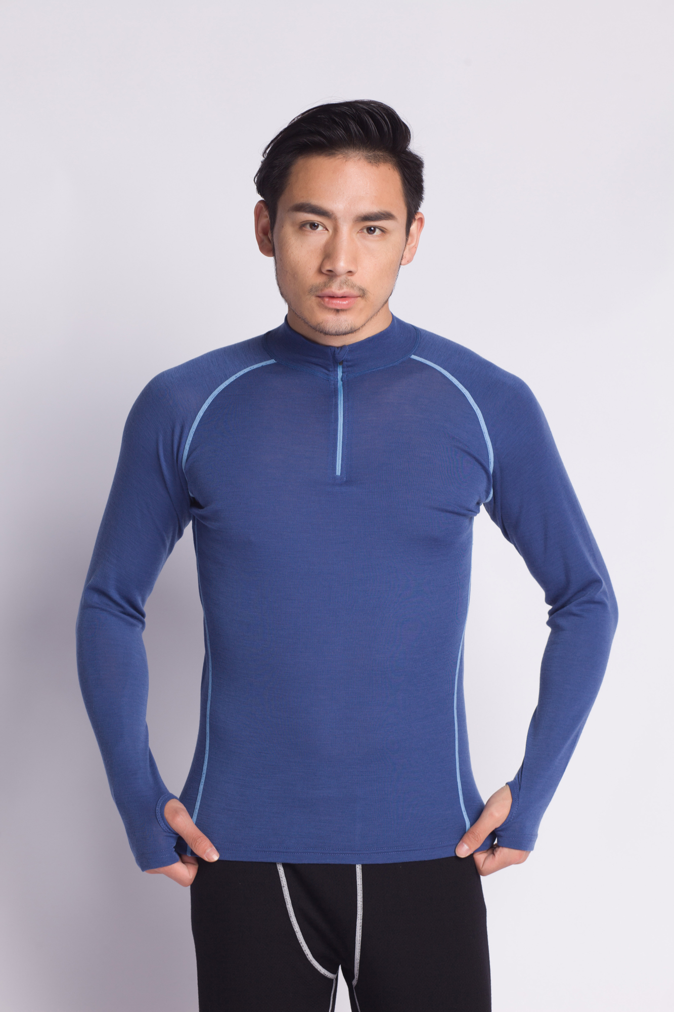 meirno wool half zip top