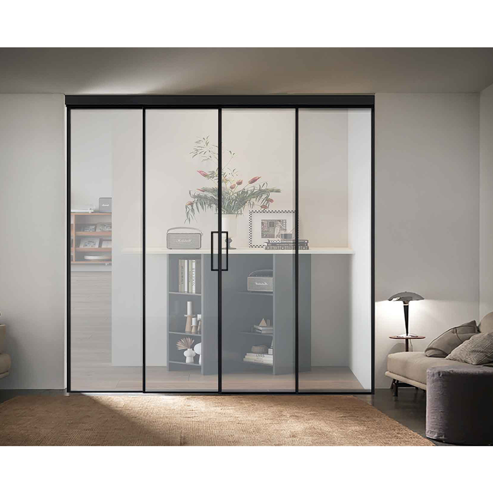 Framed telescoping glass door kits