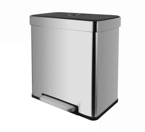 Recycle bin with two compartments